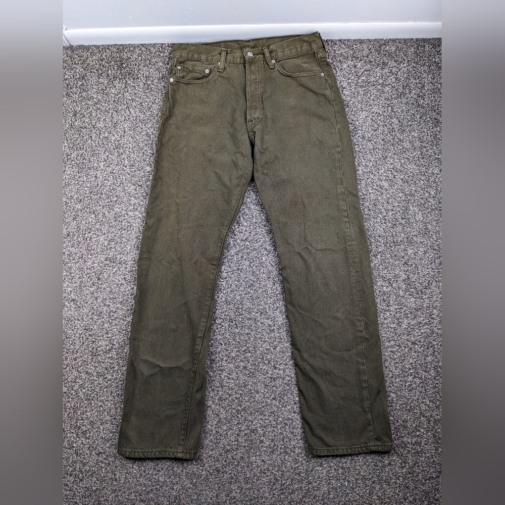 Vintage 2003 Levi’s Jeans 501 32x32 Straight Leg Olive Green Y2K USA Made